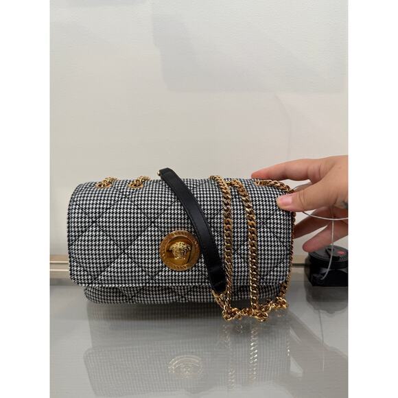 Versace black grey gold Medusa quilted flap bag - Picture 6 of 6